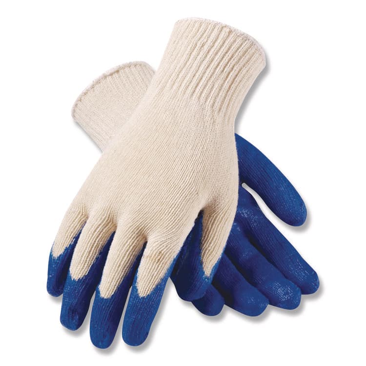 PROTECTIVE INDUSTRIAL PRODUCTS Seamless Knit Cotton/Polyester Gloves, EN388: 2011, Large, Natural/Blue, 12 Pairs (PID39C122L) thumbnail 3