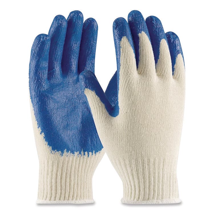 PROTECTIVE INDUSTRIAL PRODUCTS Seamless Knit Cotton/Polyester Gloves, EN388: 2011, Medium, Natural/Blue, 12 Pairs (PID39C122M) thumbnail 2