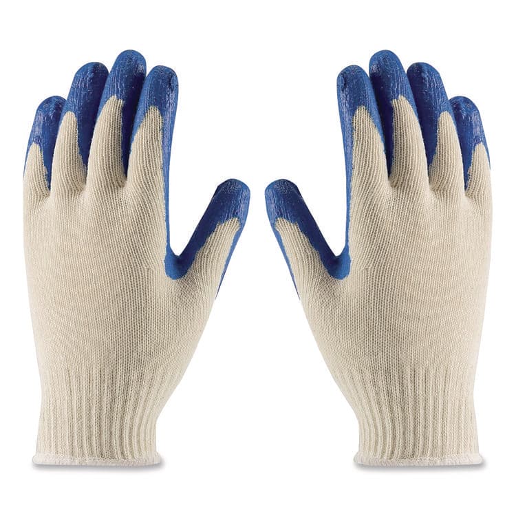 PROTECTIVE INDUSTRIAL PRODUCTS Seamless Knit Cotton/Polyester Gloves, EN388: 2011, Medium, Natural/Blue, 12 Pairs (PID39C122M) thumbnail 4