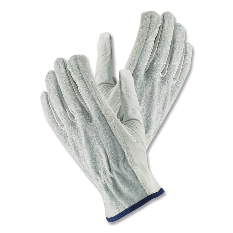 PROTECTIVE INDUSTRIAL PRODUCTS Top-Grain Leather Drivers Gloves with Shoulder-Split Cowhide Leather Back, Gunn Cut, Keystone Thumb, Large, Gray, Pair (PID68161SBL) thumbnail 4