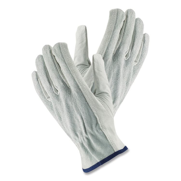 PROTECTIVE INDUSTRIAL PRODUCTS Top-Grain Leather Drivers Gloves with Shoulder-Split Cowhide Leather Back, Gunn Cut, Keystone Thumb, Medium, Gray, Pair (PID68161SBM) thumbnail 4