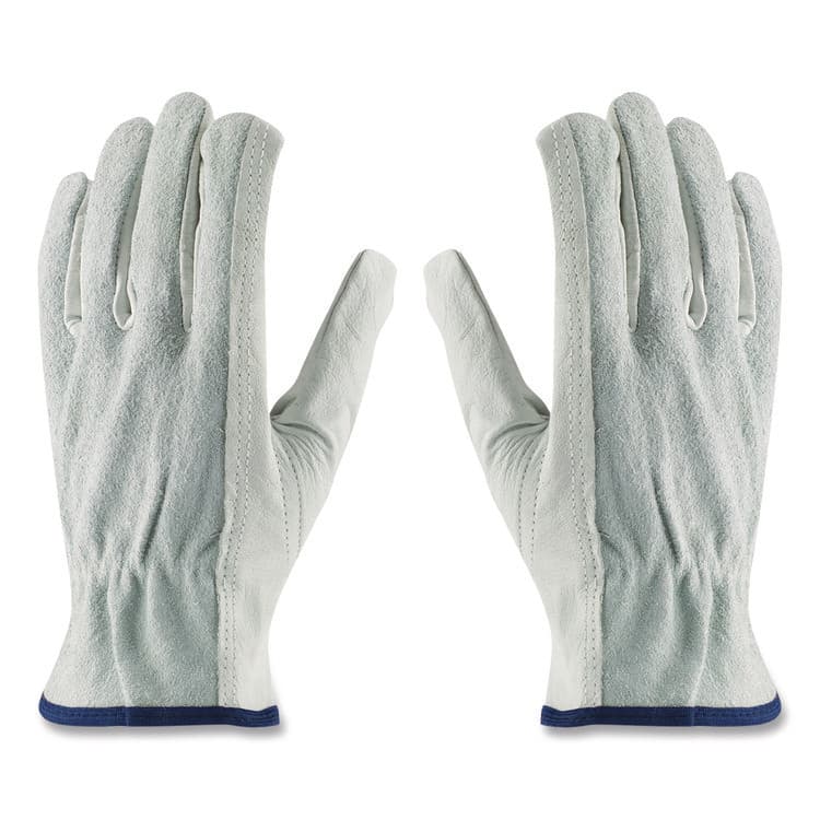 PROTECTIVE INDUSTRIAL PRODUCTS Top-Grain Leather Drivers Gloves with Shoulder-Split Cowhide Leather Back, Gunn Cut, Keystone Thumb, Small, Gray, Pair (PID68161SBS)