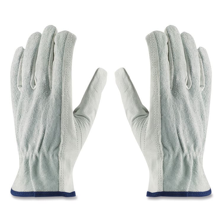 PROTECTIVE INDUSTRIAL PRODUCTS Top-Grain Leather Drivers Gloves with Shoulder-Split Cowhide Leather Back, Gunn Cut, Keystone Thumb, X-Large, Gray, Pair (PID68161SBXL)