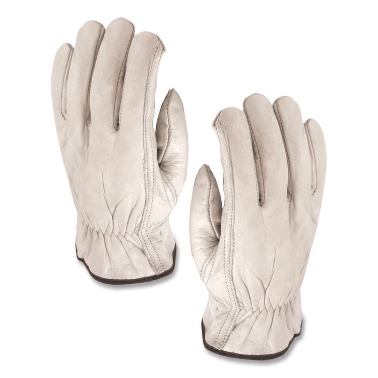 PROTECTIVE INDUSTRIAL PRODUCTS Top-Grain Pigskin Leather Drivers Gloves, Gunn Cut, Keystone Thumb, Large, Gray, Pair (PID70361L) thumbnail 4