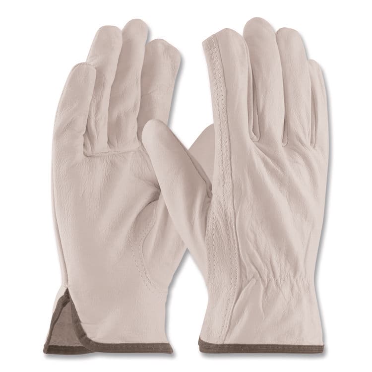 PROTECTIVE INDUSTRIAL PRODUCTS Top-Grain Pigskin Leather Drivers Gloves, Gunn Cut, Keystone Thumb, Medium, Gray, Pair (PID70361M) thumbnail 2