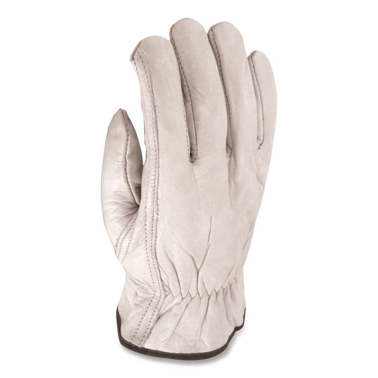 PROTECTIVE INDUSTRIAL PRODUCTS Top-Grain Pigskin Leather Drivers Gloves, Gunn Cut, Keystone Thumb, Medium, Gray, Pair (PID70361M) thumbnail 3
