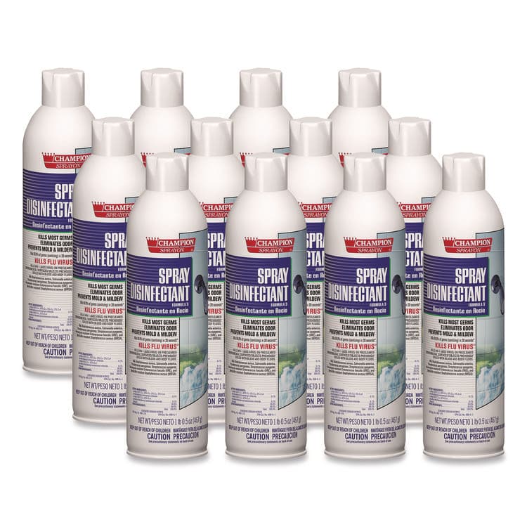CHASE PRODUCTS Champion Sprayon Spray Disinfectant, 16.5 oz Aerosol Spray, 12/Carton (CHP5157)