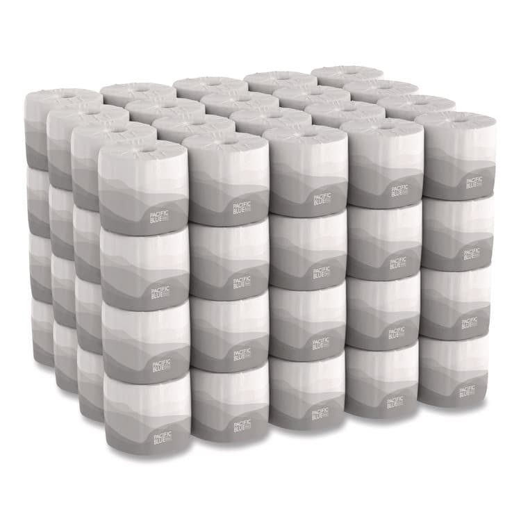 GEORGIA PACIFIC Pacific Blue Basic Bathroom Tissue, Septic Safe, 1-Ply, White, 1,210 Sheets/Roll, 80 Rolls/Carton (GPC1458001)
