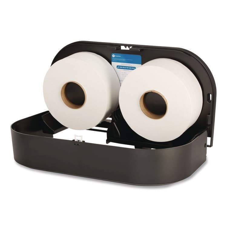 GEORGIA PACIFIC Jumbo Jr. Bathroom Tissue Dispenser, Double Roll, 22.1 x 4.8 x 12.1, Black (GPC59210) thumbnail 2