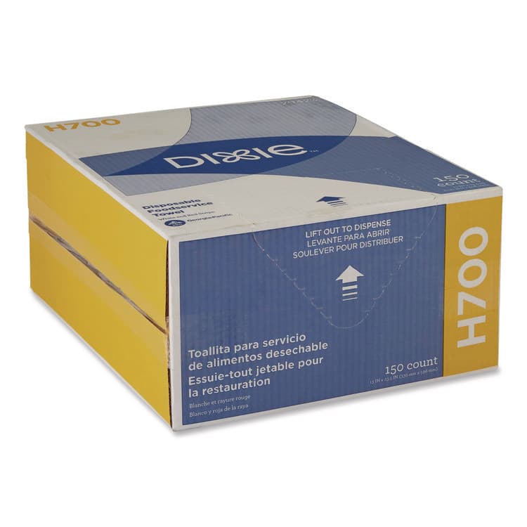 GEORGIA PACIFIC H700 Disposable Foodservice Towel, 1-Ply, 13 x 23.5, White/Red, 150/Carton (GPC29423) thumbnail 4