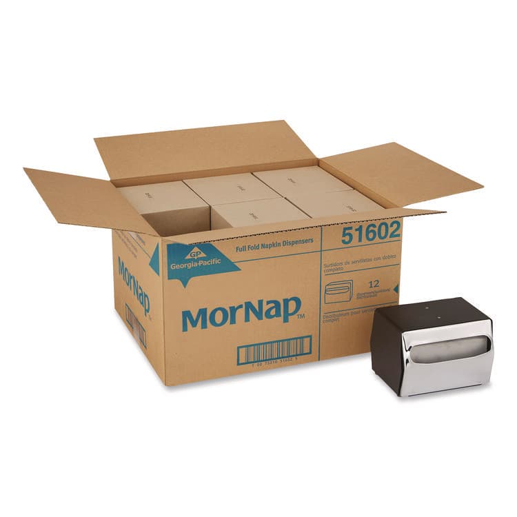DIXIE FOOD SERVICE Tabletop Napkin Dispenser, 7.5 x 6 x 5.37, Black/Chrome (GPC51602CT) thumbnail 4