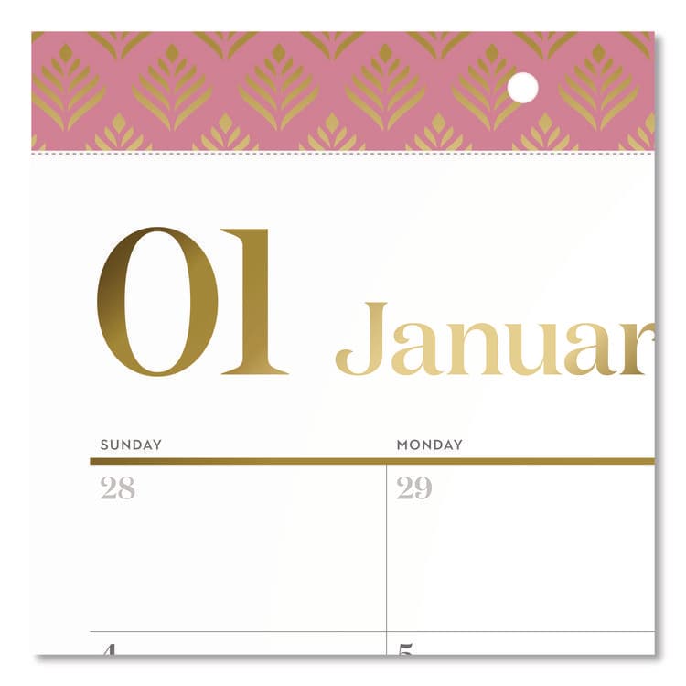 MEAD PRODUCTS Workstyle Compact Deskpad, 17.75 x 11, White Sheets, Pink Headband/Clear Corners, 12-Month (Jan-Dec): 2026 (AAG1606705) thumbnail 2