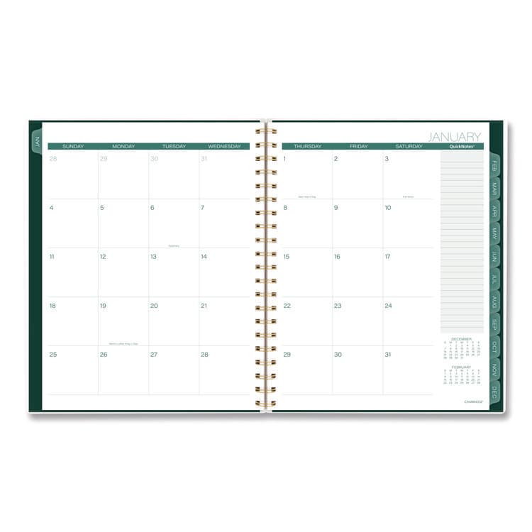 MEAD PRODUCTS Emerald Isle Weekly/Monthly Planner, 11 x 8.5, Green Marbled Cover, 12-Month (Jan-Dec): 2026 (AAG1758905) thumbnail 3