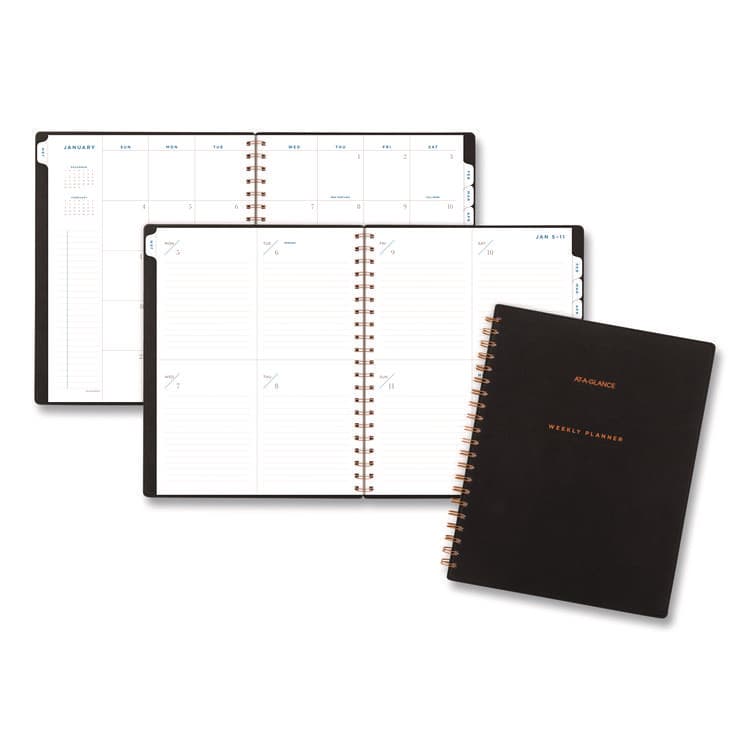 AT-A-GLANCE Signature Collection Weekly/Monthly Planner, 11 x 8.5, Black Cover, 12-Month (Jan-Dec): 2026 (AAGYP90501)