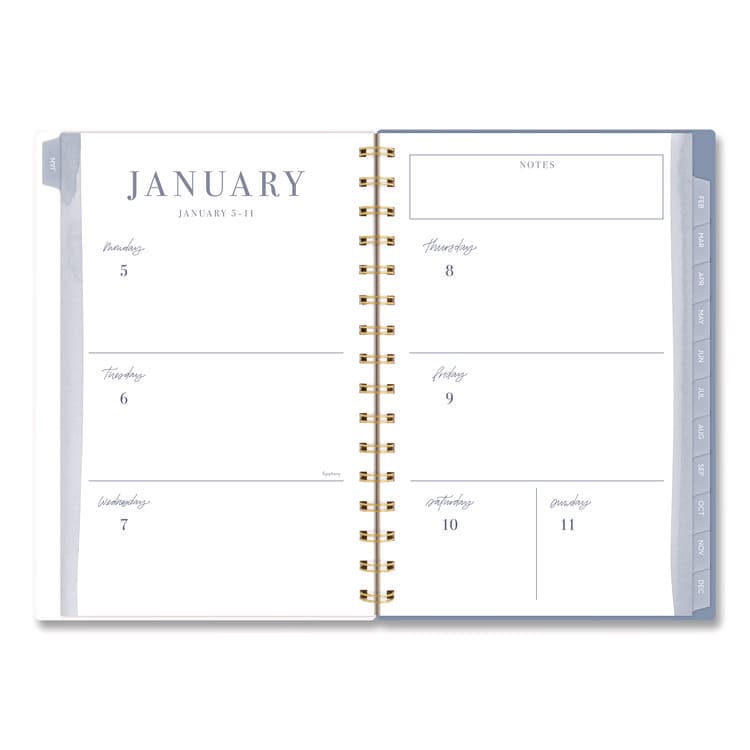 MEAD PRODUCTS Weekly/Monthly Calista Floral Planners, 8.5 x 5.5, Floral Artwork, Blue/Purple/Green Cover, 13-Month: Jan 2026 to Jan 2027 (AAGLB40200) thumbnail 2