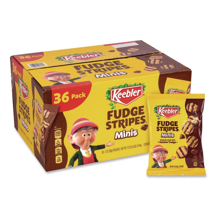 KELLOGG'S Mini Cookies, Fudge Stripes, 2 oz Pouch, 36/Box (GRR22002517) thumbnail 4