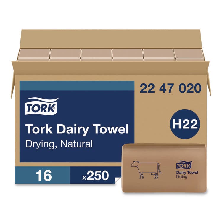 SCA TISSUE Dairy Towel, 1-Ply, 9.12 x 10.25, Natural, 250 Sheets/Pack, 16 Packs/Carton (TRK2247020)