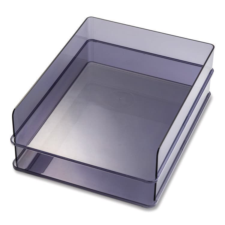 OFFICEMATE INTERNATIONAL CORP. Recycled Plastic Letter Tray, 1 Section, Letter Size Files, 10.16" x 12.8" x 2.76", Translucent Ash, 2/Pack (OIC21040)