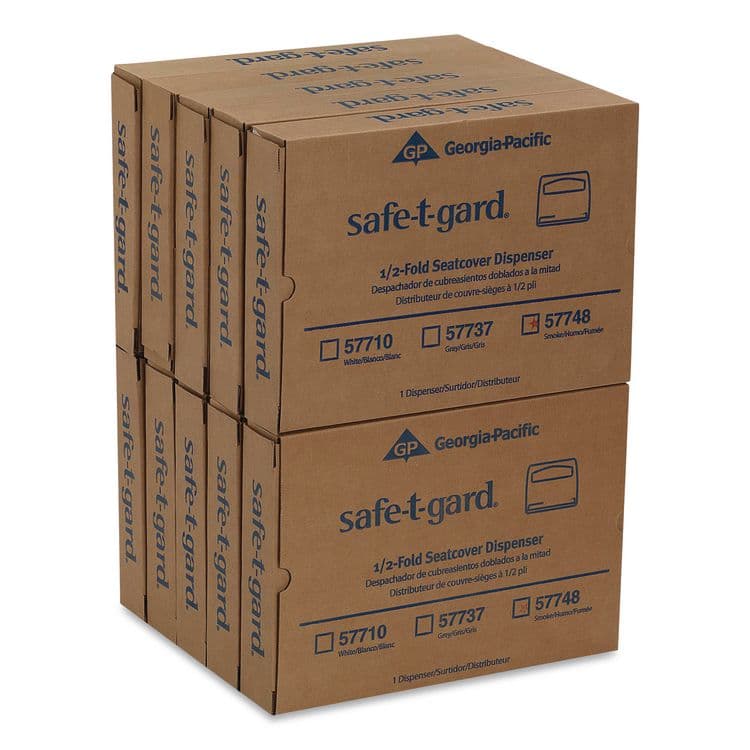 GEORGIA PACIFIC Safe-T-Gard Toilet Seat Cover Dispenser, 16.38 x 2.5 x 11.75, Gray, 10/Carton (GPC57737CT)
