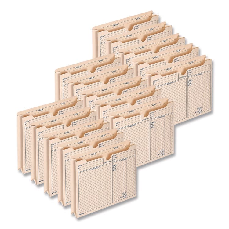 CARDINAL BRANDS . Pre-Printed Heavy-Duty Reinforced File Pocket, 2" Expansion, Letter Size, Manila, 15/Pack (ABF9294E)