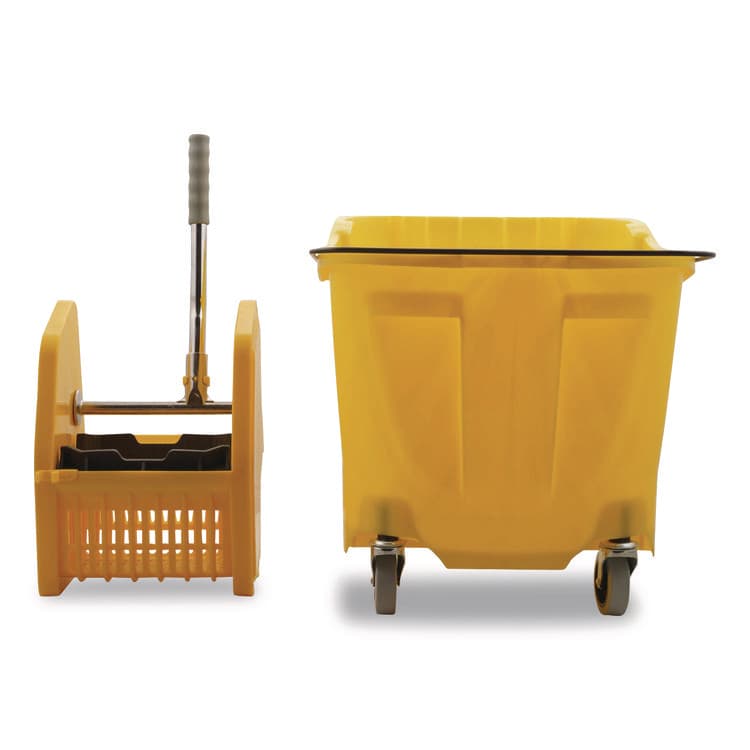 CFS BRANDS OmniFit Mop Bucket with Down Press Wringer, 35 qt, Yellow (CFS4690404) thumbnail 4