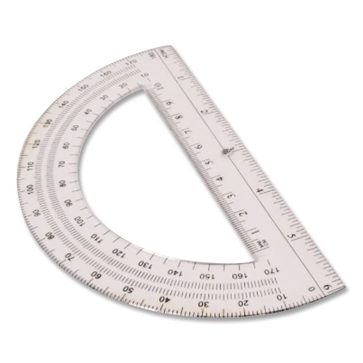 ACME UNITED CORPORATION 180 Degree Protractor, Plastic, 6" Ruler Edge/180 Degree, Clear (ACM11200) thumbnail 4