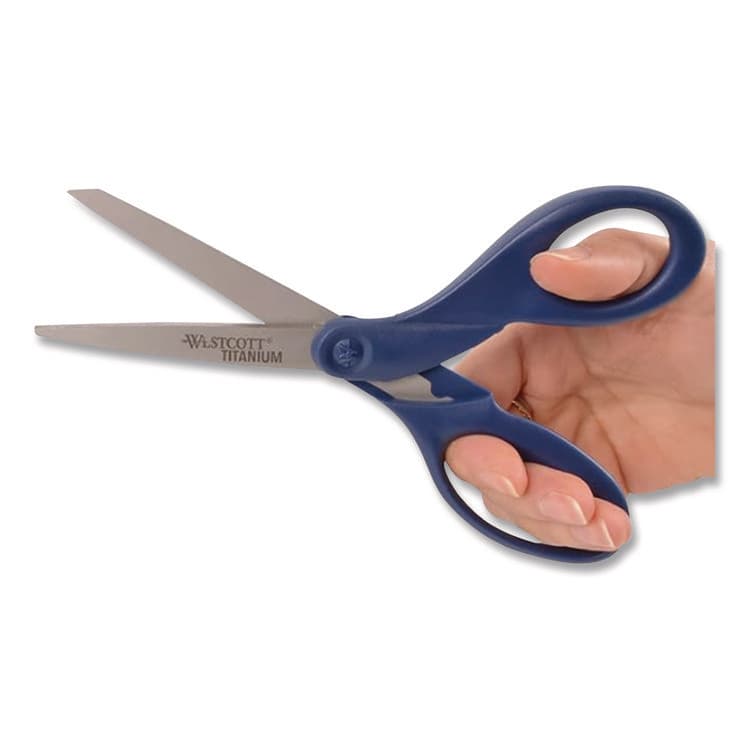 ACME UNITED CORPORATION Titanium Bonded Scissors, 8" Long, 3.5" Cut Length, Straight Navy Handle (ACM17509) thumbnail 3
