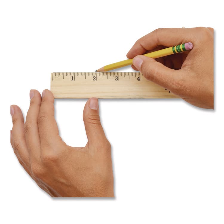 ACME UNITED CORPORATION Beveled Wood Ruler, Standard, 12" Long, Natural Hardwood, 12/Pack (ACM17720) thumbnail 4