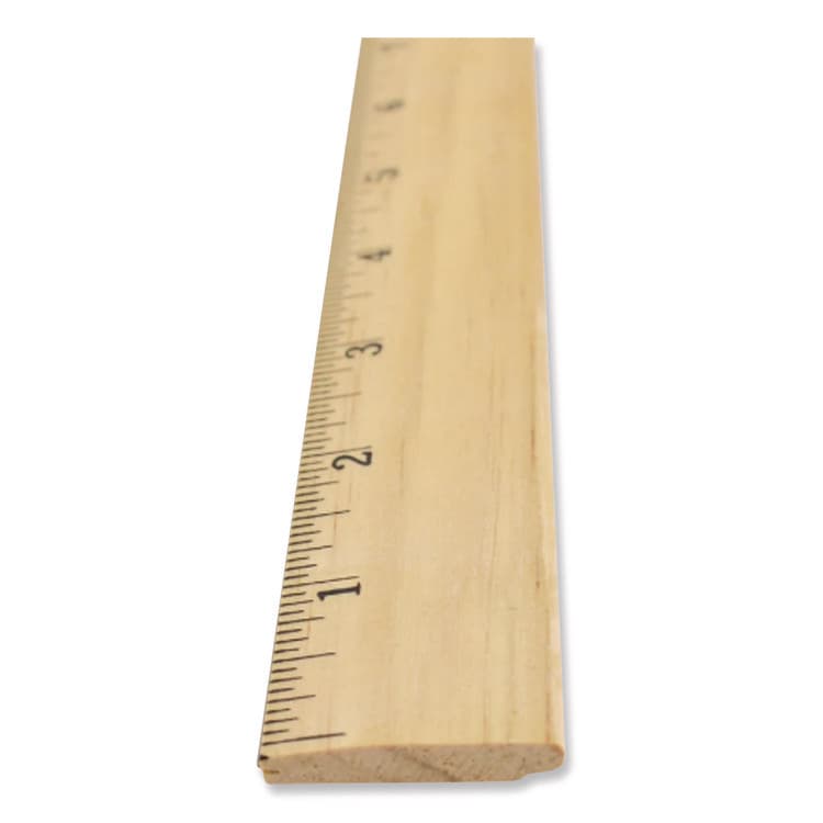 ACME UNITED CORPORATION Beveled Wood Ruler, Standard, 12" Long, Natural Hardwood, 12/Pack (ACM17720) thumbnail 3