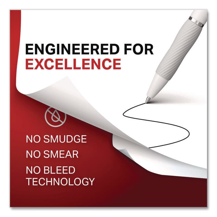 SANFORD S-Gel Fashion Barrel Gel Pen, Retractable, Medium 0.7 mm, Black Ink, Pearl White Barrel, 4/Pack (SAN2126207) thumbnail 2