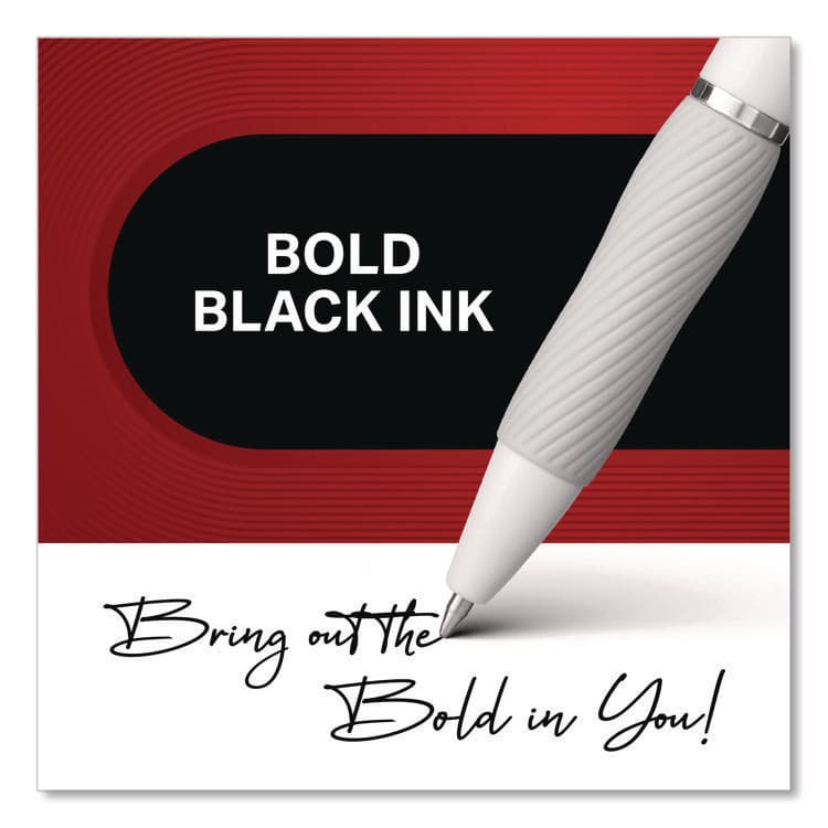 SANFORD S-Gel Fashion Barrel Gel Pen, Retractable, Medium 0.7 mm, Black Ink, Pearl White Barrel, 4/Pack (SAN2126207) thumbnail 3