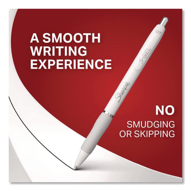 SANFORD S-Gel Fashion Barrel Gel Pen, Retractable, Medium 0.7 mm, Black Ink, Pearl White Barrel, 4/Pack (SAN2126207) thumbnail 4