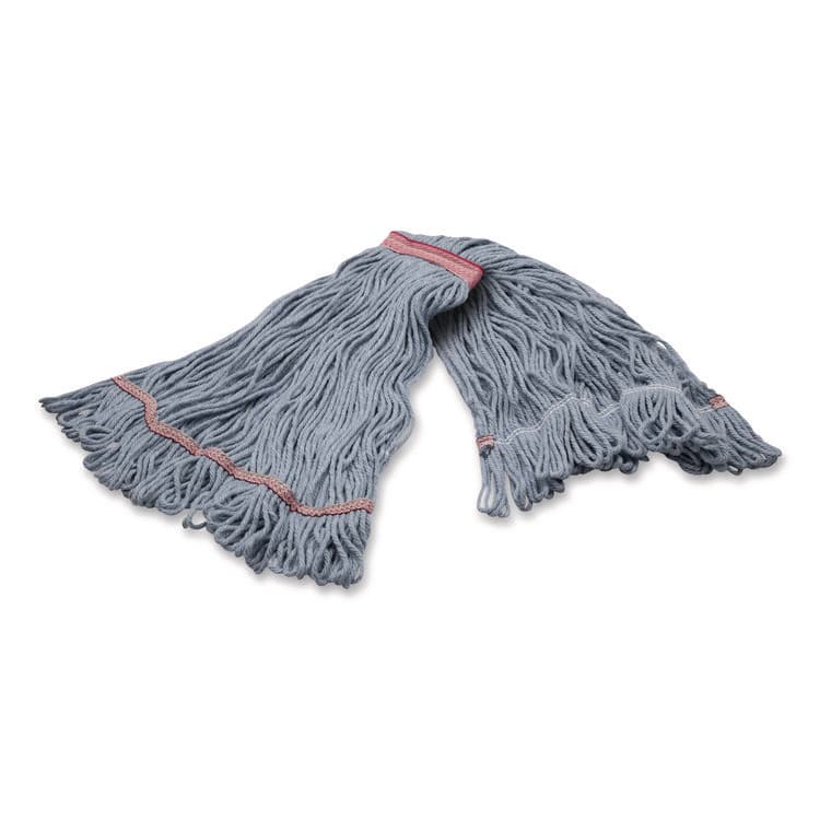 CFS BRANDS Medium Blue Looped-End Mop, Cotton, 43 x 6 x 3, Red (CFS369423B14) thumbnail 3