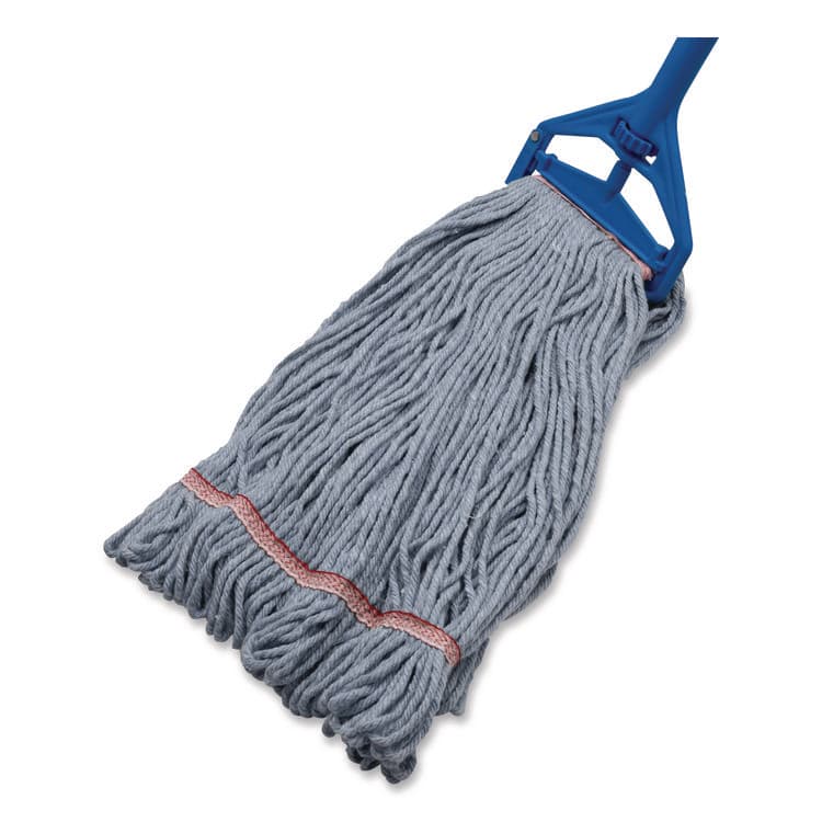 CFS BRANDS Medium Blue Looped-End Mop, Cotton, 43 x 6 x 3, Red (CFS369423B14) thumbnail 4