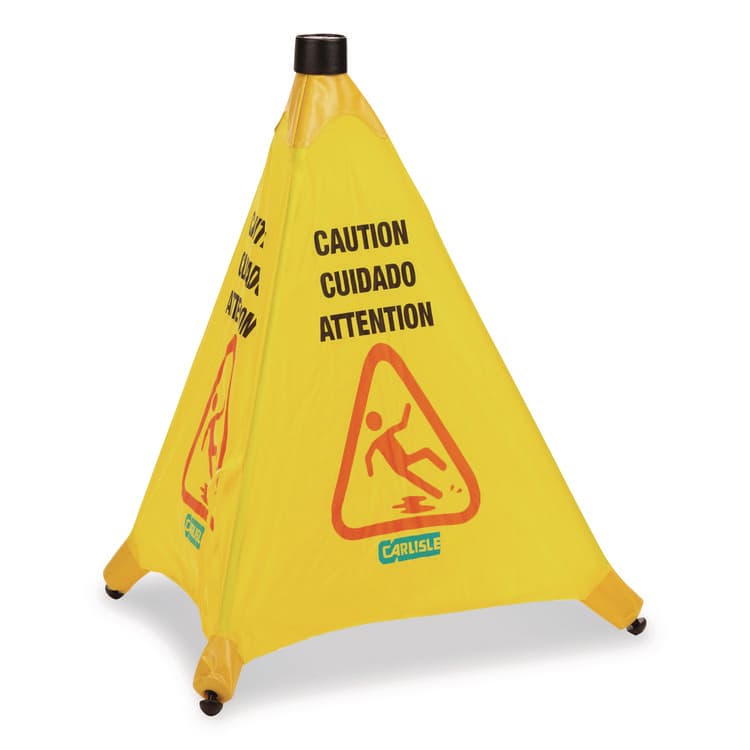 CFS BRANDS Pop-Up Caution Cone, 18 x 22.25 x 20, Yellow (CFS3694204)