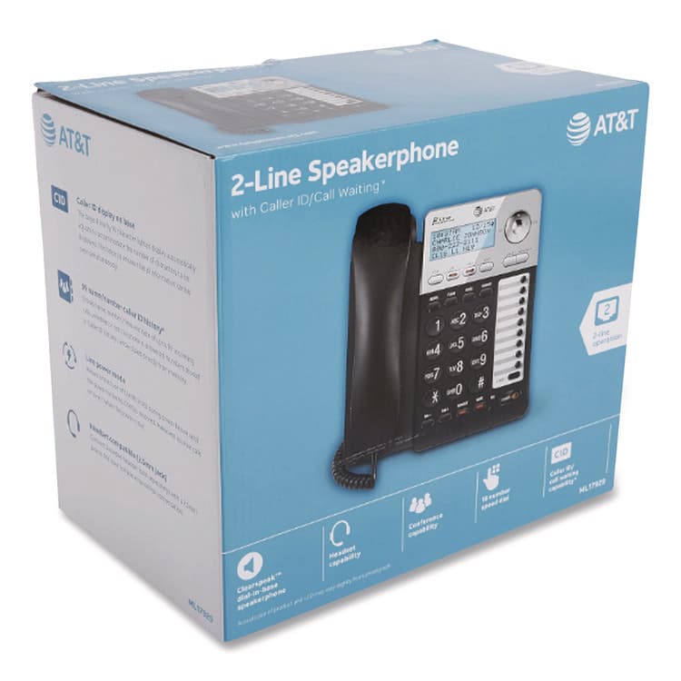 VTECH COMMUNICATIONS ML17928 Two-Line Corded Speakerphone, Black/Silver (ATTML17928) thumbnail 4