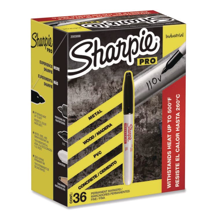 SANFORD Industrial Permanent Marker Value-Pack, Fine Bullet Tip, Black (SAN2003898)