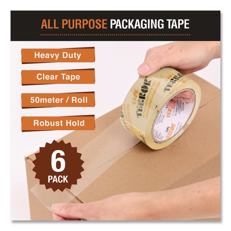 CHAGRINOVATIONS All Purpose Packaging Tape, 3" Core, 1.88" x 54.6 yds, Clear, 6/Pack (CH7TT05739) thumbnail 3