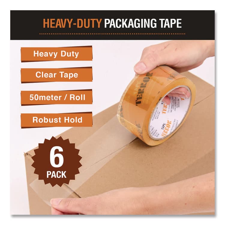 CHAGRINOVATIONS Heavy-Duty Packaging Tape, 3" Core, 1.88" x 54.6 yds, Clear, 6/Pack (CH7TT05740) thumbnail 3
