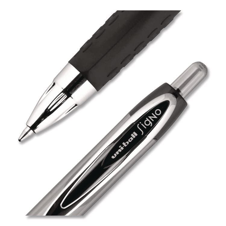 UNI Signo 207 Gel Pen, Retractable, Medium 0.7 mm, Black Ink, Smoke/Black Barrel, Dozen (UBC33950) thumbnail 2
