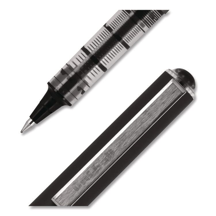 UNI VISION Rollerball Pen, Stick, Micro 0.5 mm, Black Ink, Gray/Black/Clear Barrel, Dozen (UBC60106) thumbnail 2