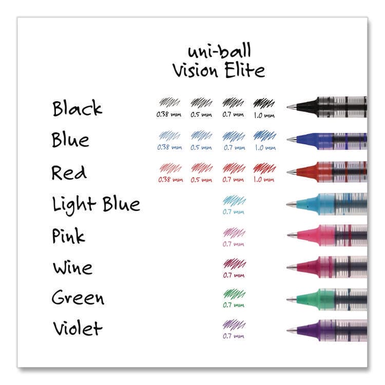UNI VISION Rollerball Pen, Stick, Fine 0.7 mm, Blue Ink, Silver/Blue/Clear Barrel, Dozen (UBC60134) thumbnail 4