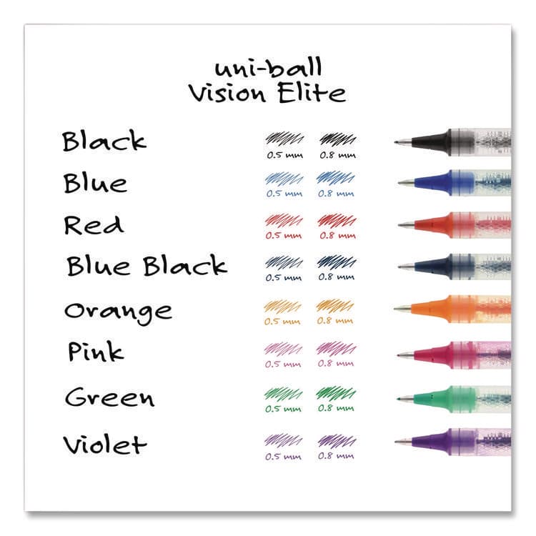 UNI Refill for Vision Elite Roller Ball Pens, Bold Conical Tip, Black Ink, 2/Pack (UBC61233PP) thumbnail 4