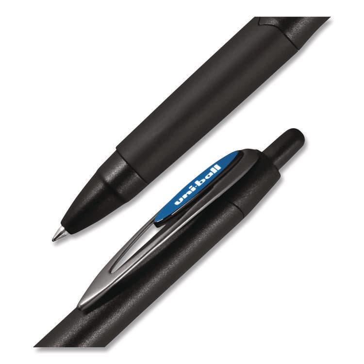 UNI 207 Plus+ Gel Pen, Retractable, Medium 0.7 mm, Blue Ink, Black Barrel, 4/Pack (UBC70457) thumbnail 2