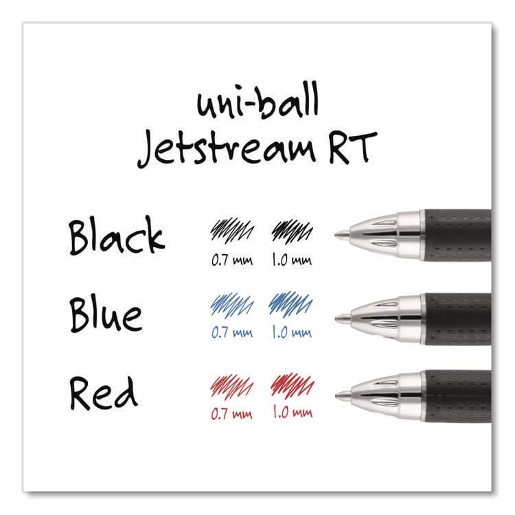 UNI Jetstream Hybrid Gel Pen, Retractable, Bold 1 mm, Blue Ink, Black/Silver/Blue Barrel (UBC73833) thumbnail 4