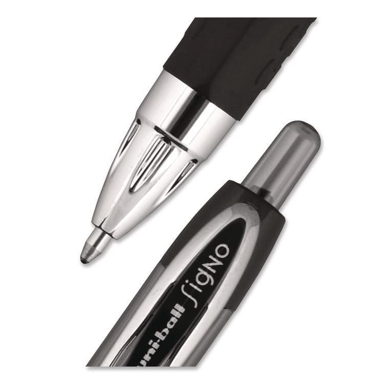 UNI Signo 207 Gel Pen, Retractable, Bold 1 mm, Black Ink, Smoke/Black Barrel, Dozen (UBC1790895) thumbnail 2