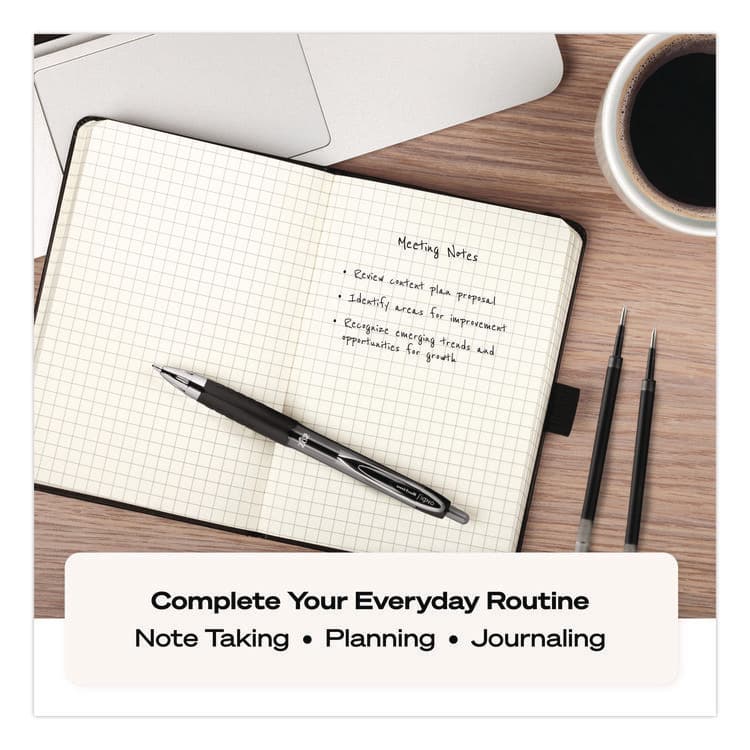 UNI 207 Ultra Micro Gel Pen, Retractable, Ultra-Micro 0.38 mm, Black Ink, Clear/Black Barrel (UBC1790922) thumbnail 4