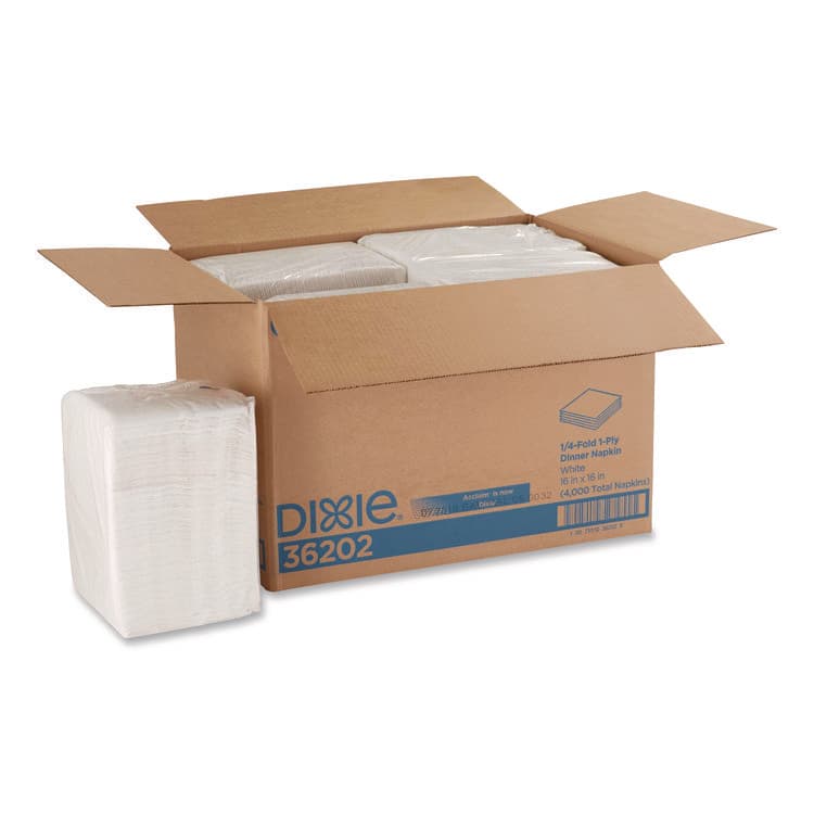 GEORGIA PACIFIC Acclaim 1/4 Fold Paper Dinner Napkins, White, 1-Ply, 16 x 16, 500/Pack, 8 Packs/Carton (GPC36202)