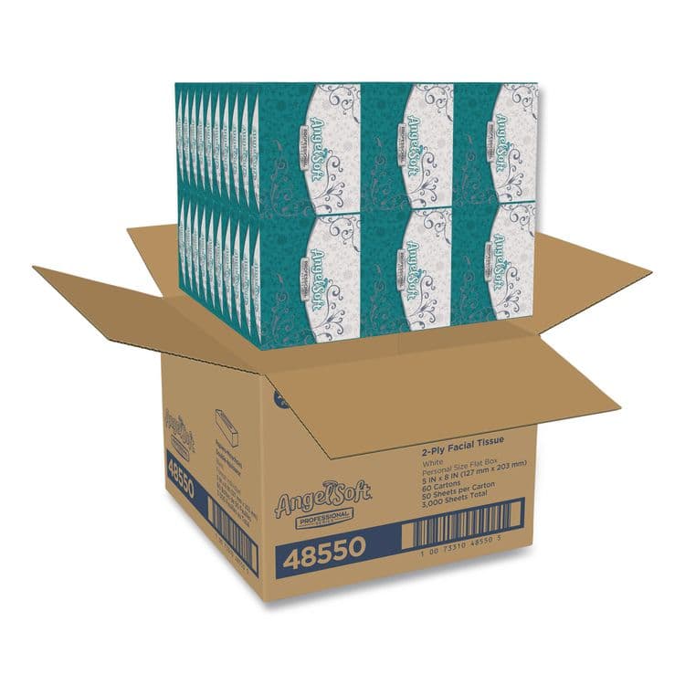 GEORGIA PACIFIC Angel Soft ps Facial Tissue, 2-Ply, White, 50 Sheets/Box, 60 Boxes/Carton (GPC48550) thumbnail 3