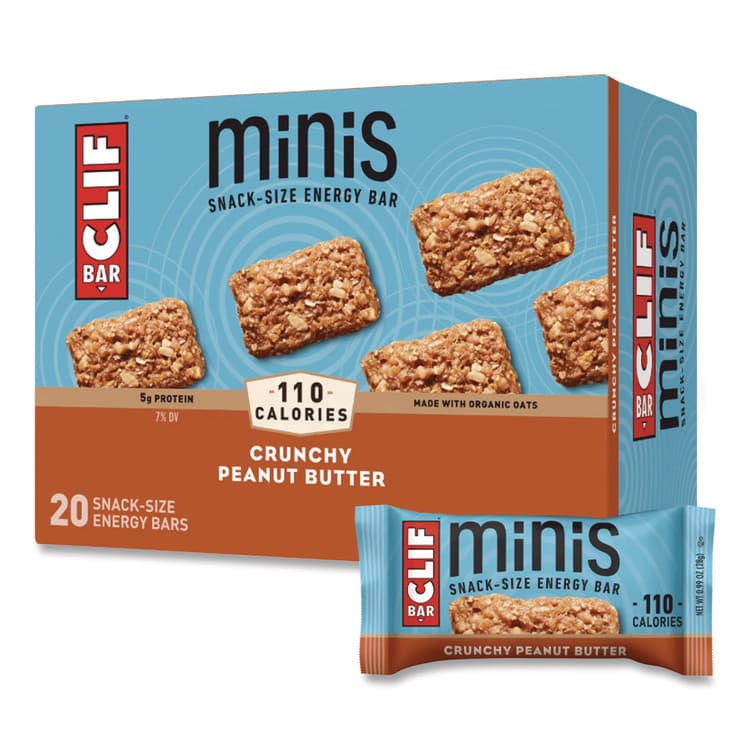 CLIF BAR & COMPANY Energy Bar, Mini Crunchy Peanut Butter, 0.99 oz Bar, 20/Box (CBCCCC36412)